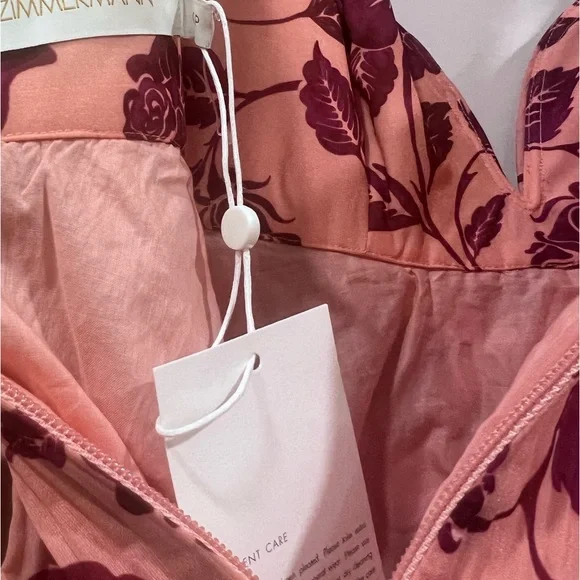 Zimmermann Pink Floral Dress lovestruck pleated - Picture 11 of 12